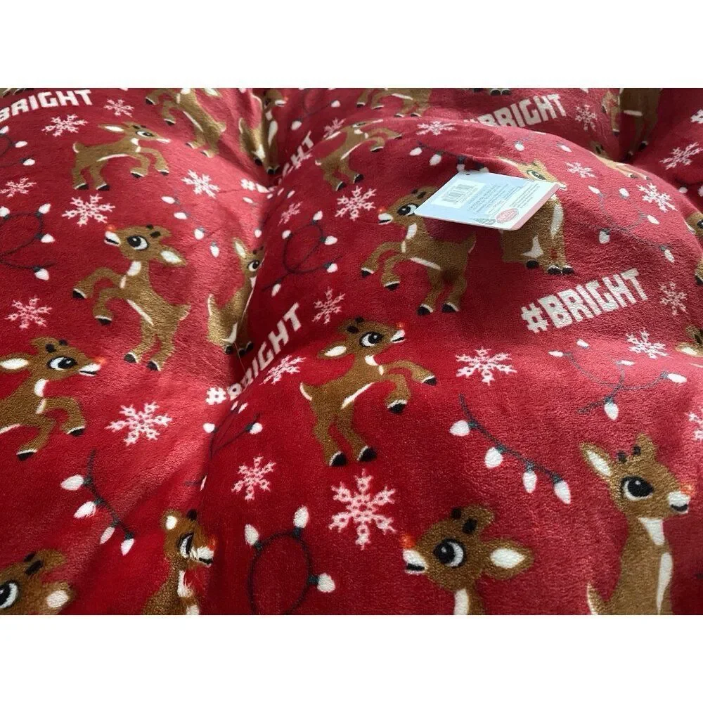 Rudolph The Red Nose Reindeer Cozy Dog Pillow Pet BED Super Soft 23”‎ X 36” Red